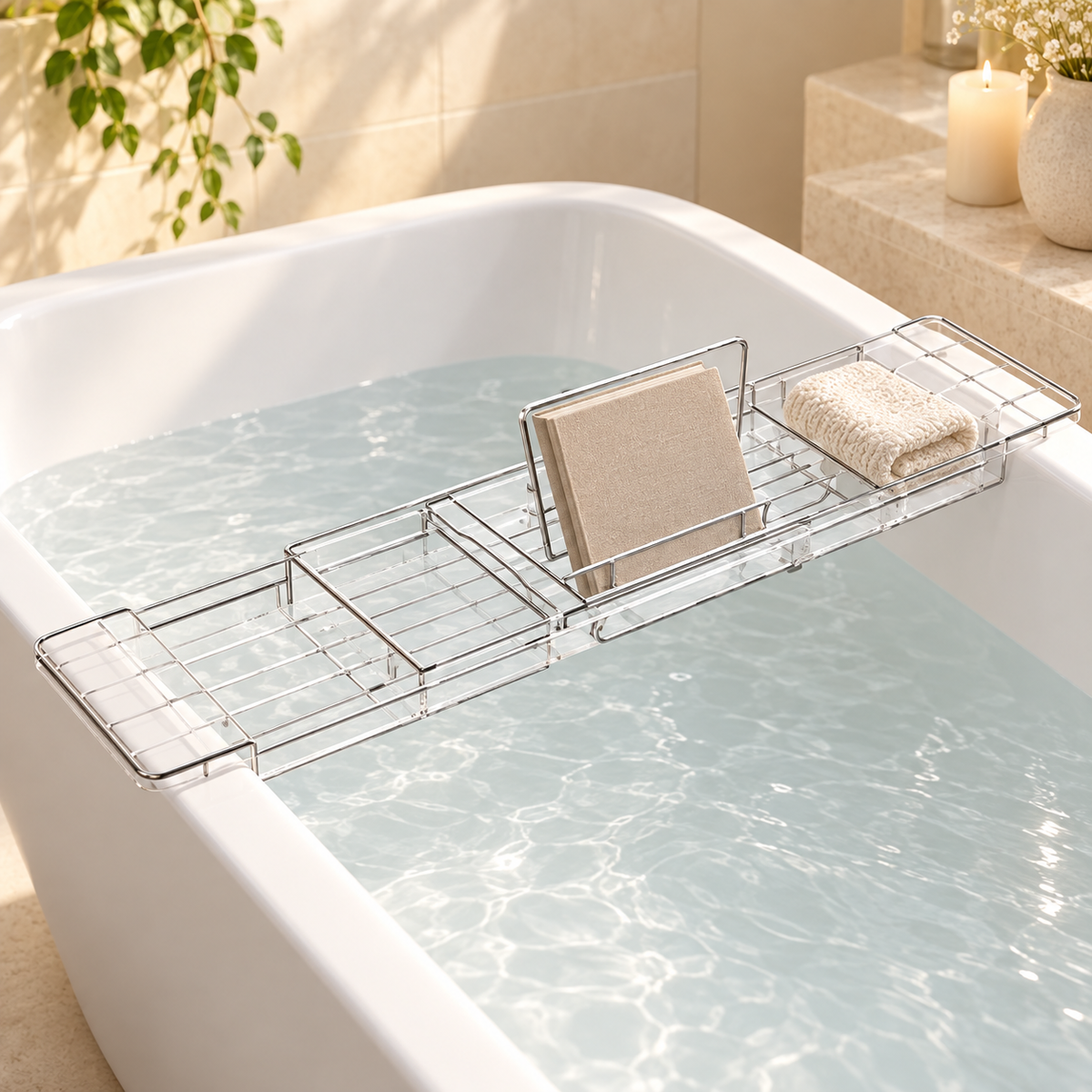 Retractable Bath Tray lifestyle mockup