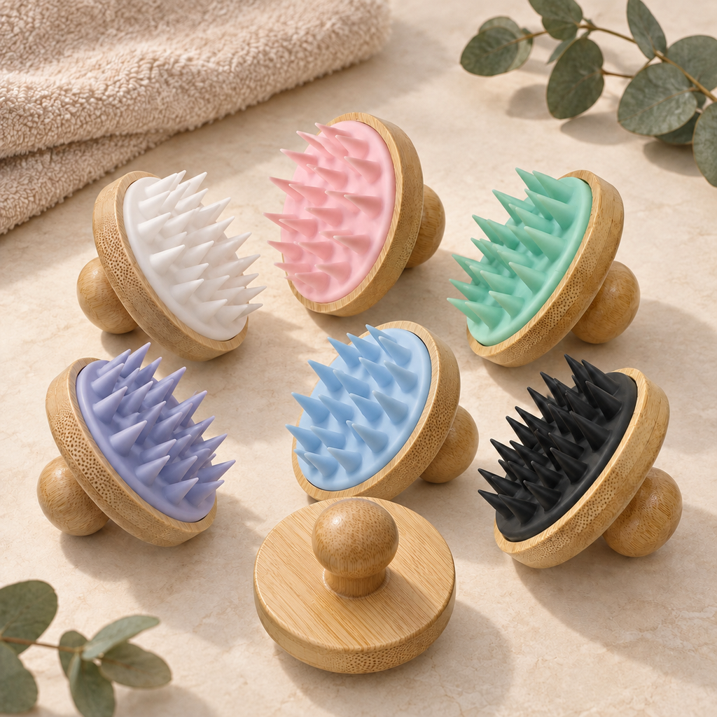 Bamboo Scalp Massage Brush variant lifestyle mockup