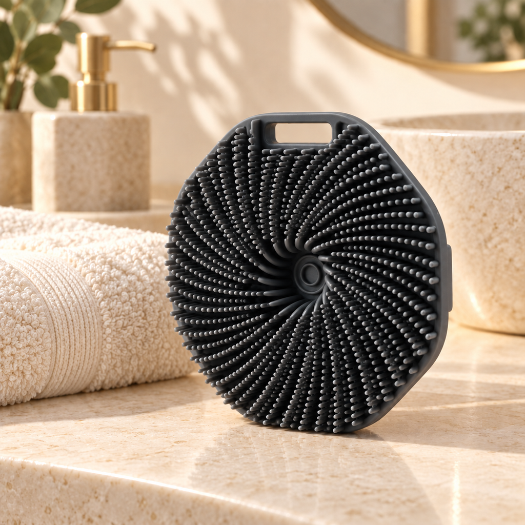 Silicone Exfoliating Bath Brush lifestyle mockup