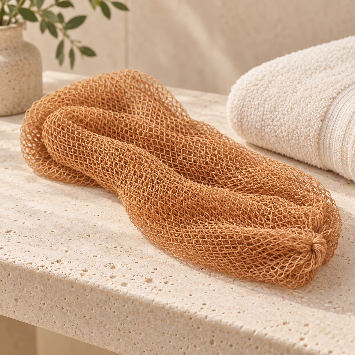 Stretch Exfoliating Shower Net lifestyle mockup