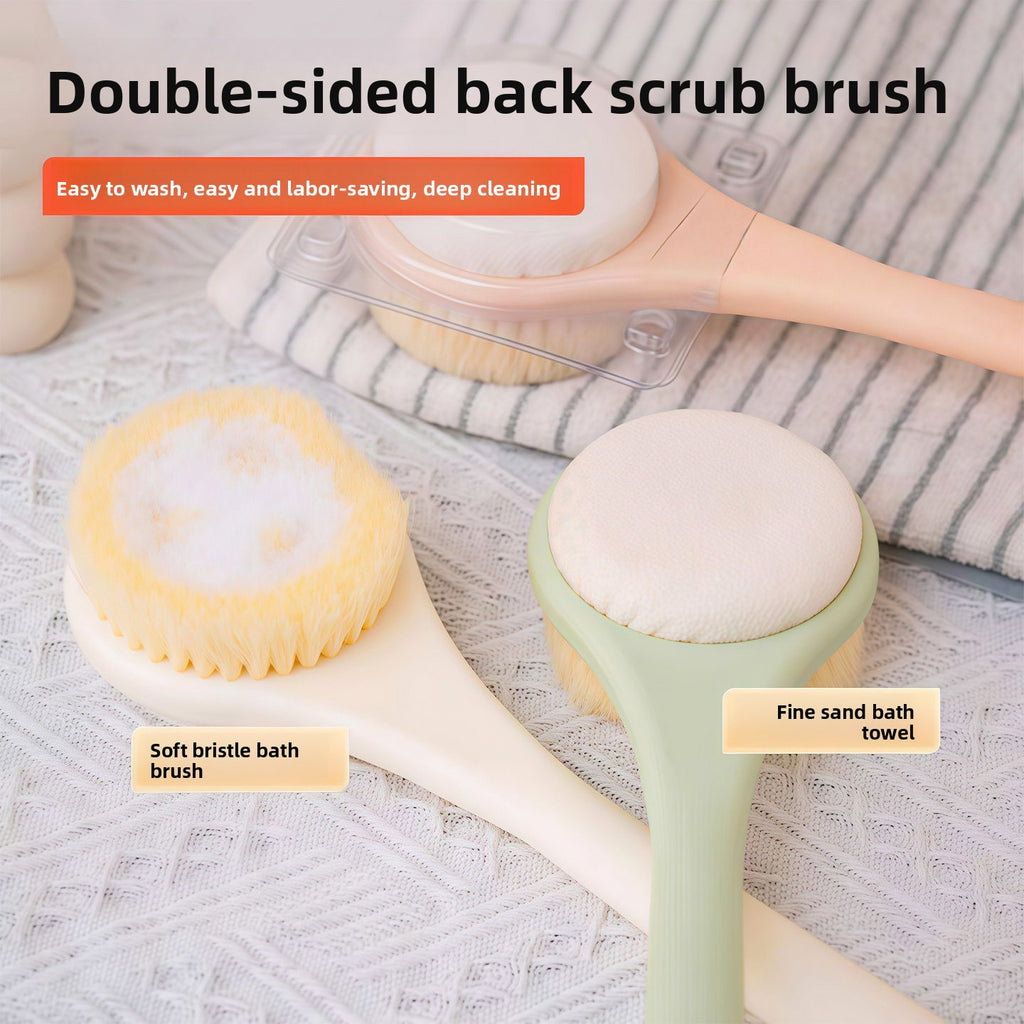 Dual-Texture Long-Handle Bath Brush