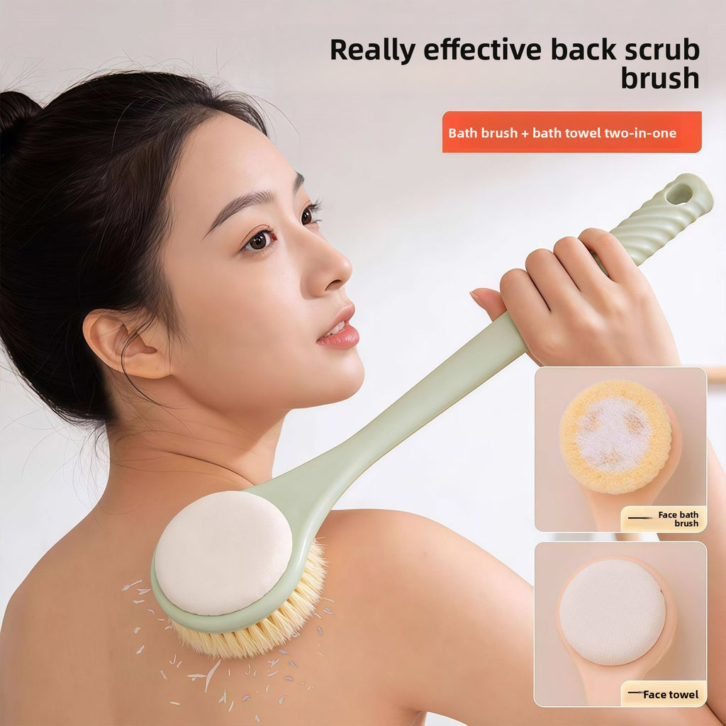 Dual-Texture Long-Handle Bath Brush
