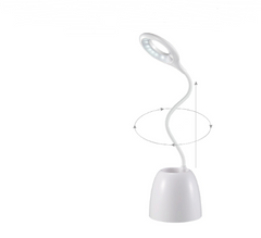 Multi-Functional Charging Desk Lamp with Holder and Mirror