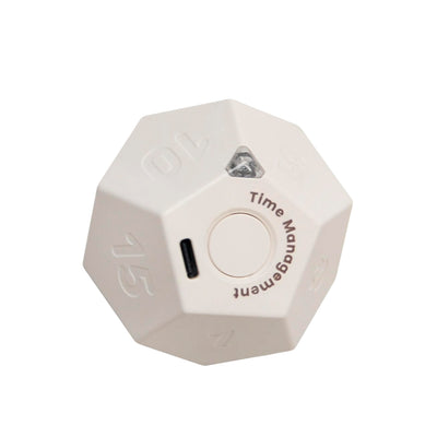 Mini 12 Sided Cube TimerPomodoro Timer11 Preset Time Productivity Timer，Easy to use Timer for ADHD Workout Study Kitchen Timer for Cooking (White)