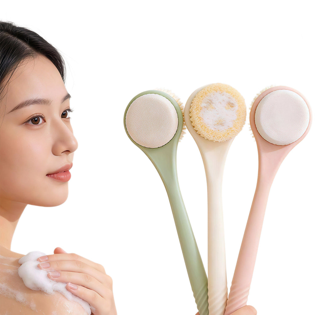 Dual-Texture Long-Handle Bath Brush