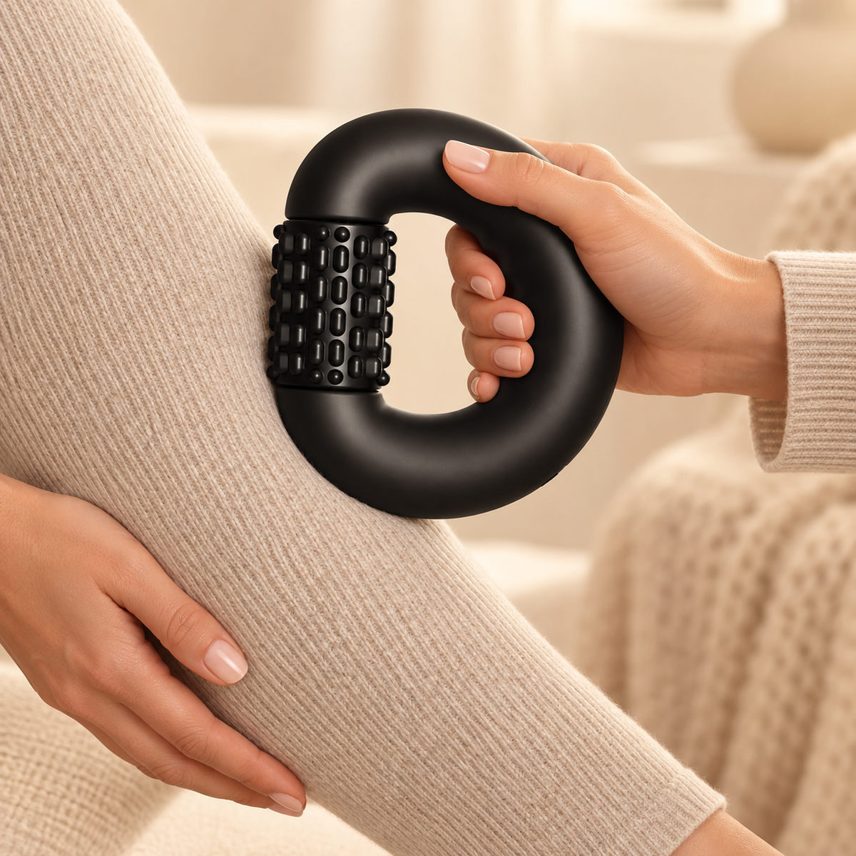 Adjustable Percussion Body Roller shown over clothed fabric