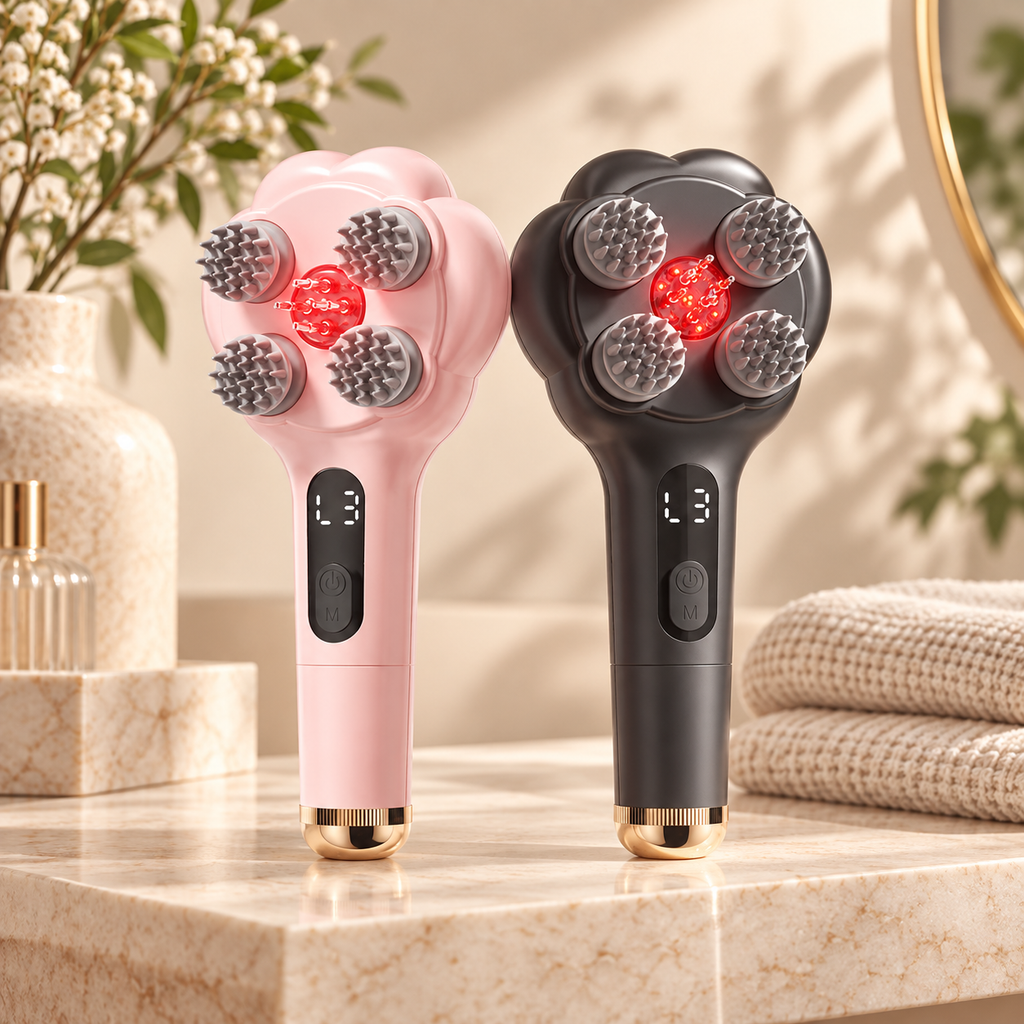 Air-Cushion Scalp Massage Comb color variations in a warm neutral setting