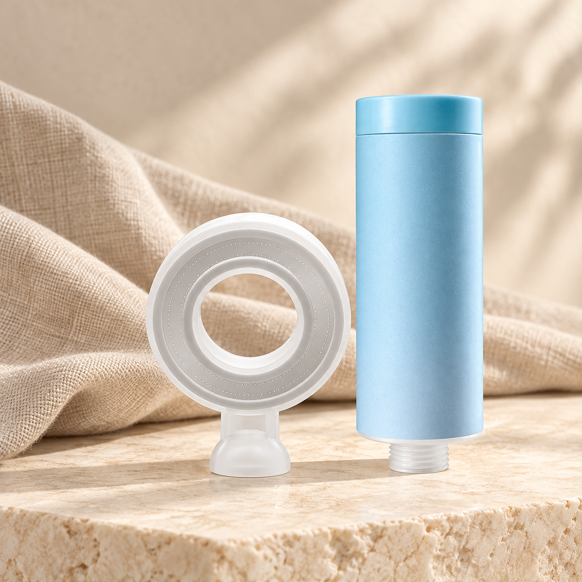 Aroma Shower Filter, Azure Ocean Showerhead + Filter