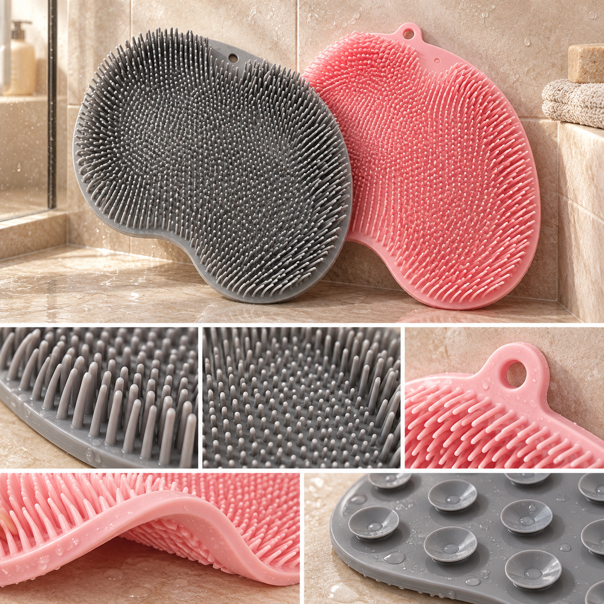 Close-up details of Hands-Free Foot Scrub Mat