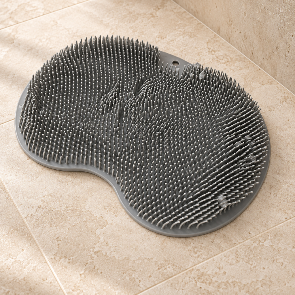 Hands-Free Foot Scrub Mat, Gray