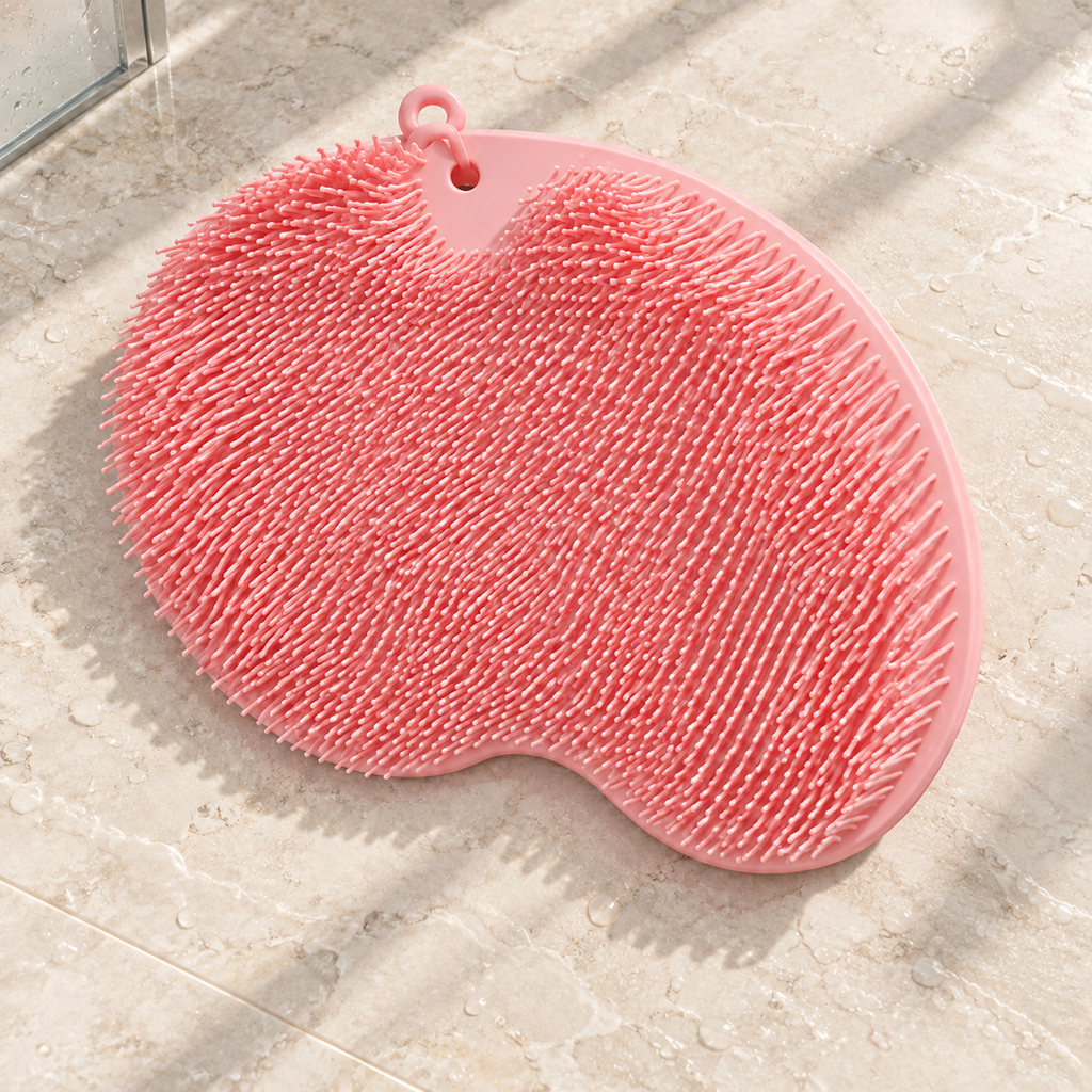 Hands-Free Foot Scrub Mat, Pink