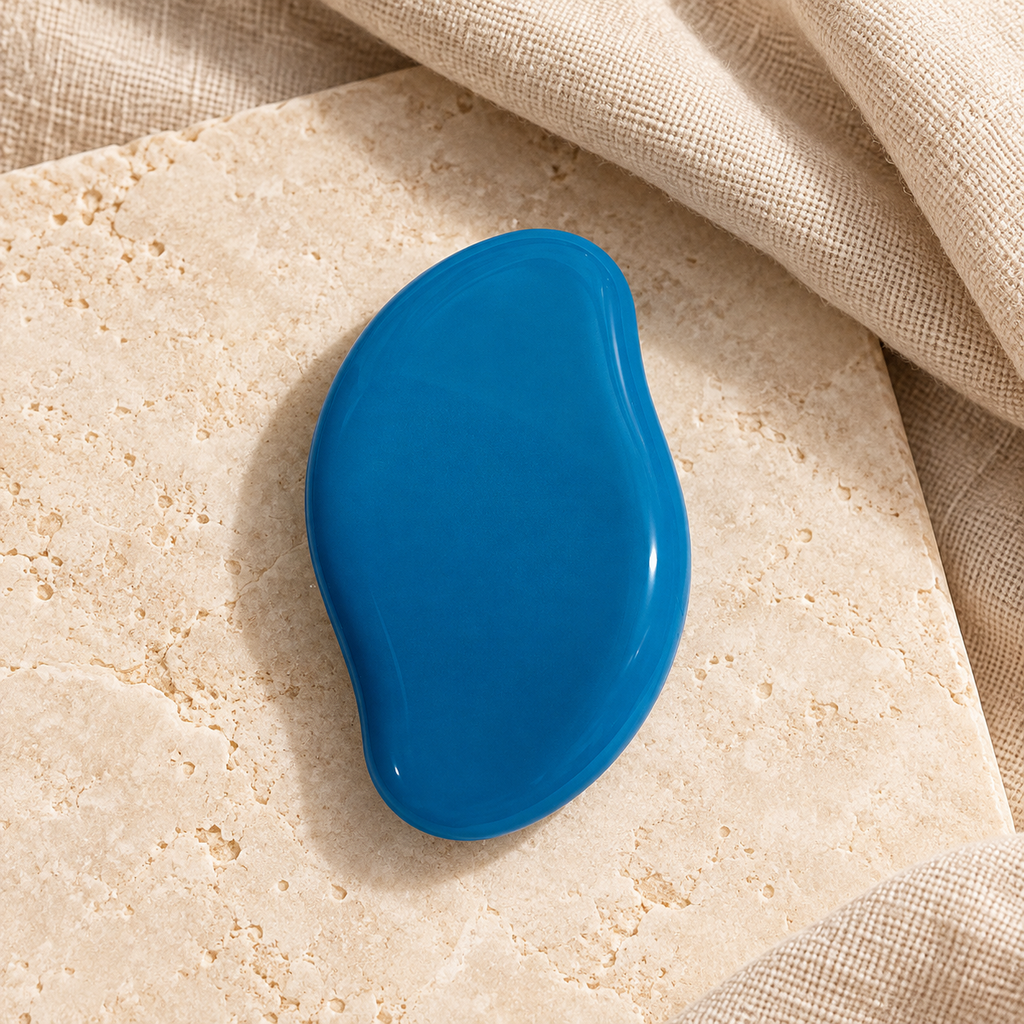 Reusable Glass Body Exfoliator, Blue