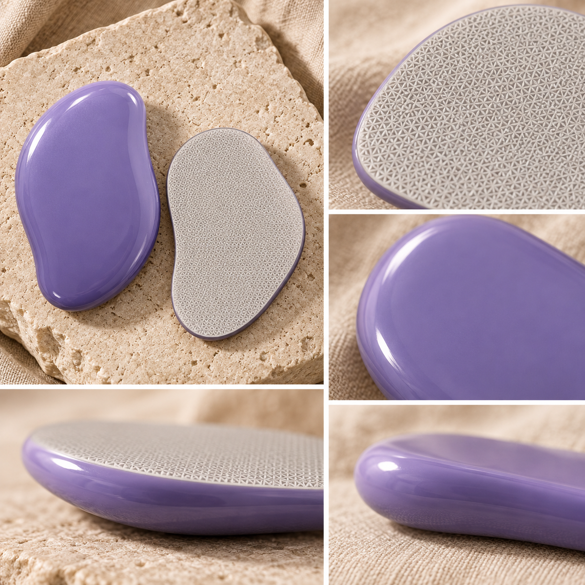 Close-up details of Reusable Glass Body Exfoliator