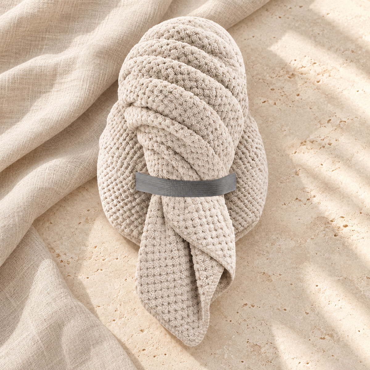 Microfiber Hair Drying Turban, Khaki