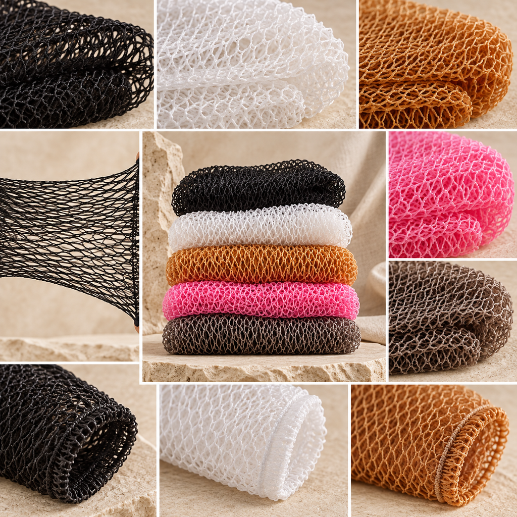 Close-up details of Stretch Exfoliating Shower Net