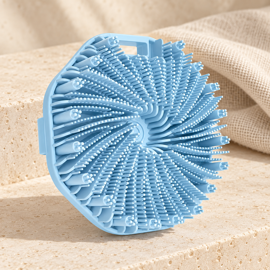 Silicone Exfoliating Bath Brush, Blue