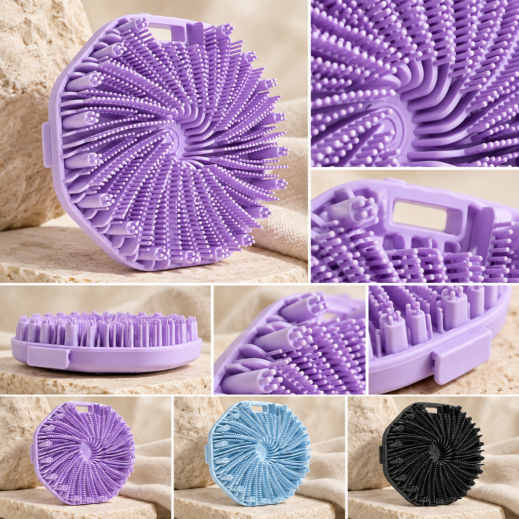 Close-up details of Silicone Exfoliating Bath Brush