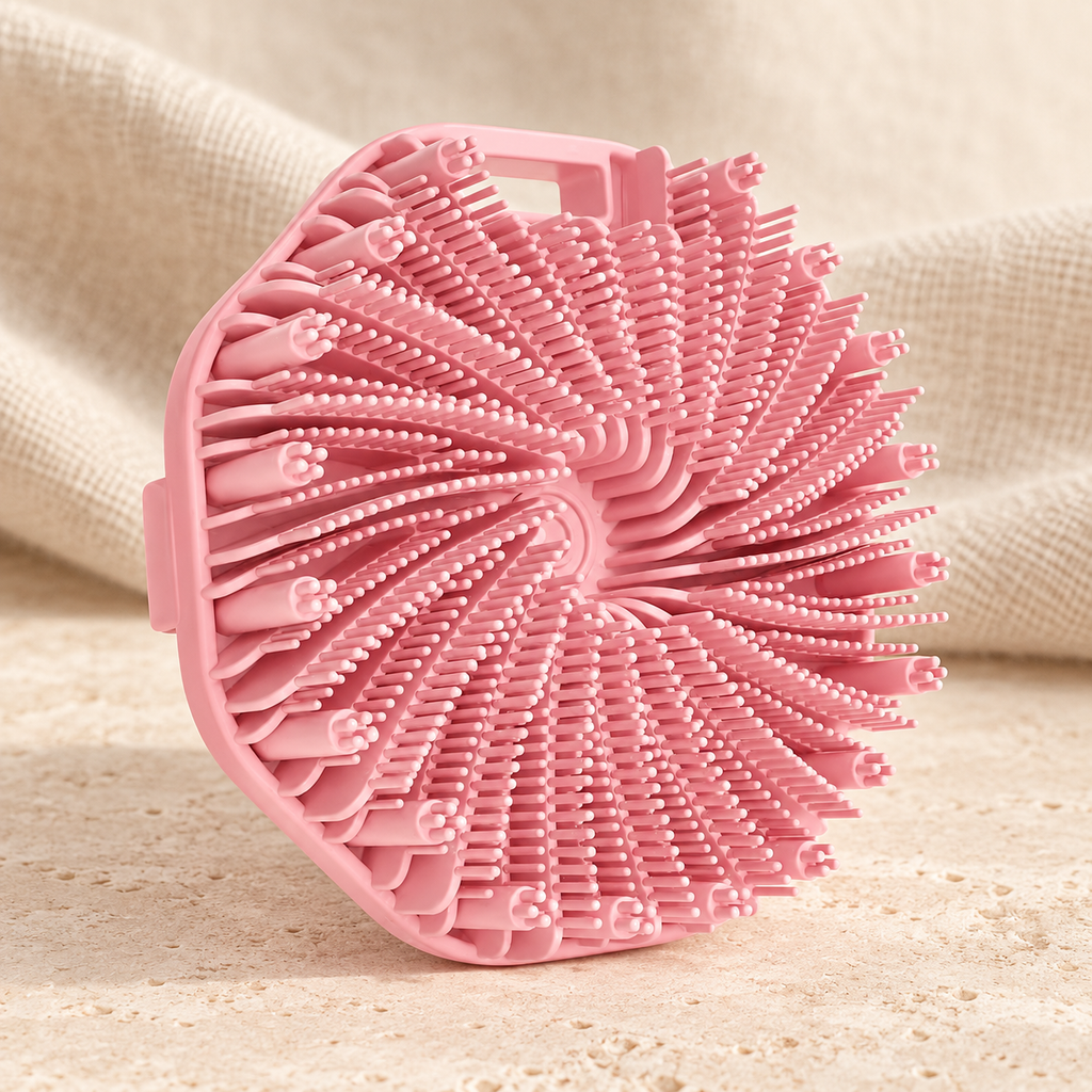Silicone Exfoliating Bath Brush, Pink