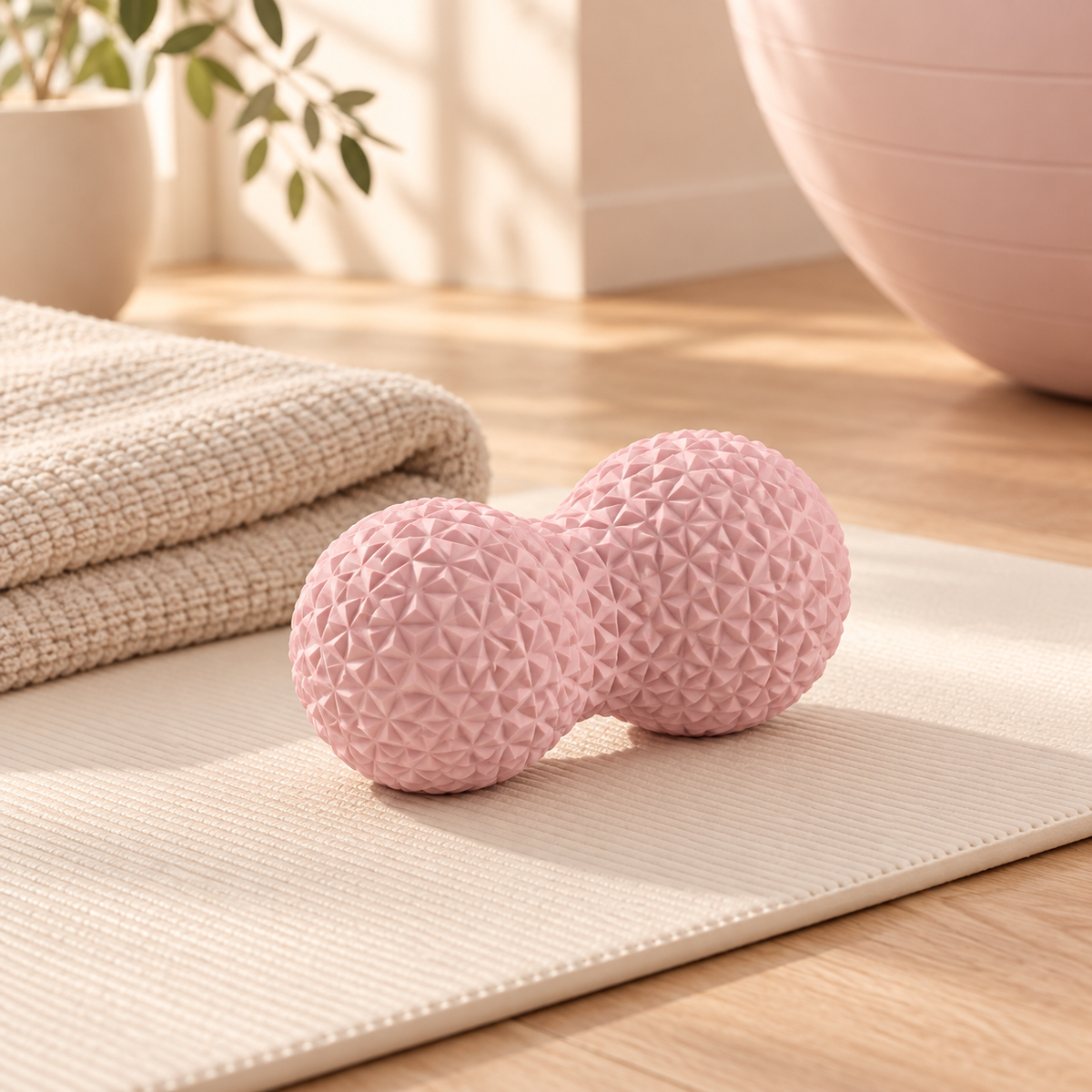 Peanut-Shaped Massage Ball shown in use