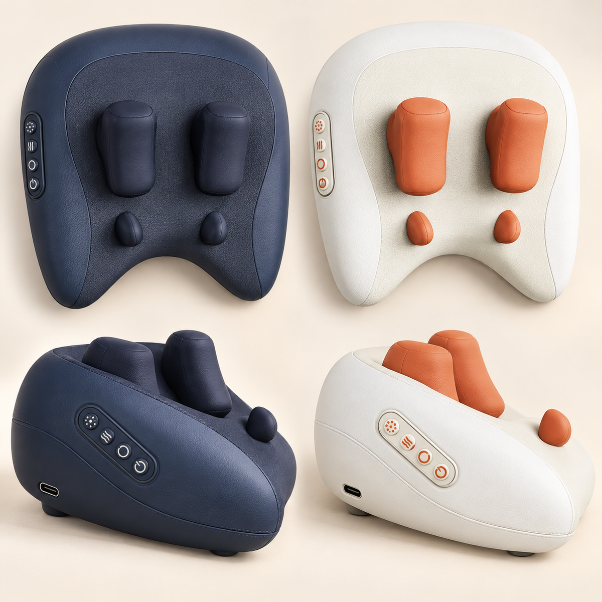 Close-up details of the rechargeable warming neck and back massager