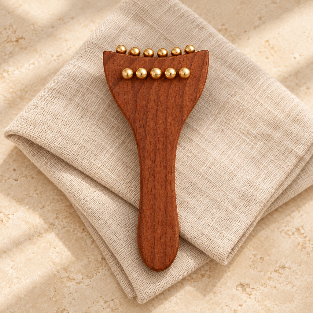 Long-Handle Body Massage Brush in a warm neutral setting