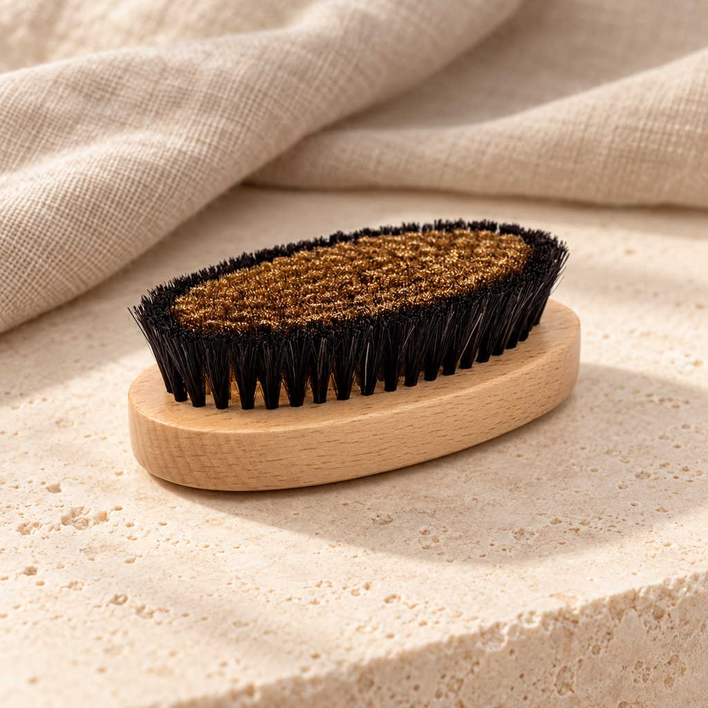 Natural Wood Body Brush, Beech and Copper Wire 273