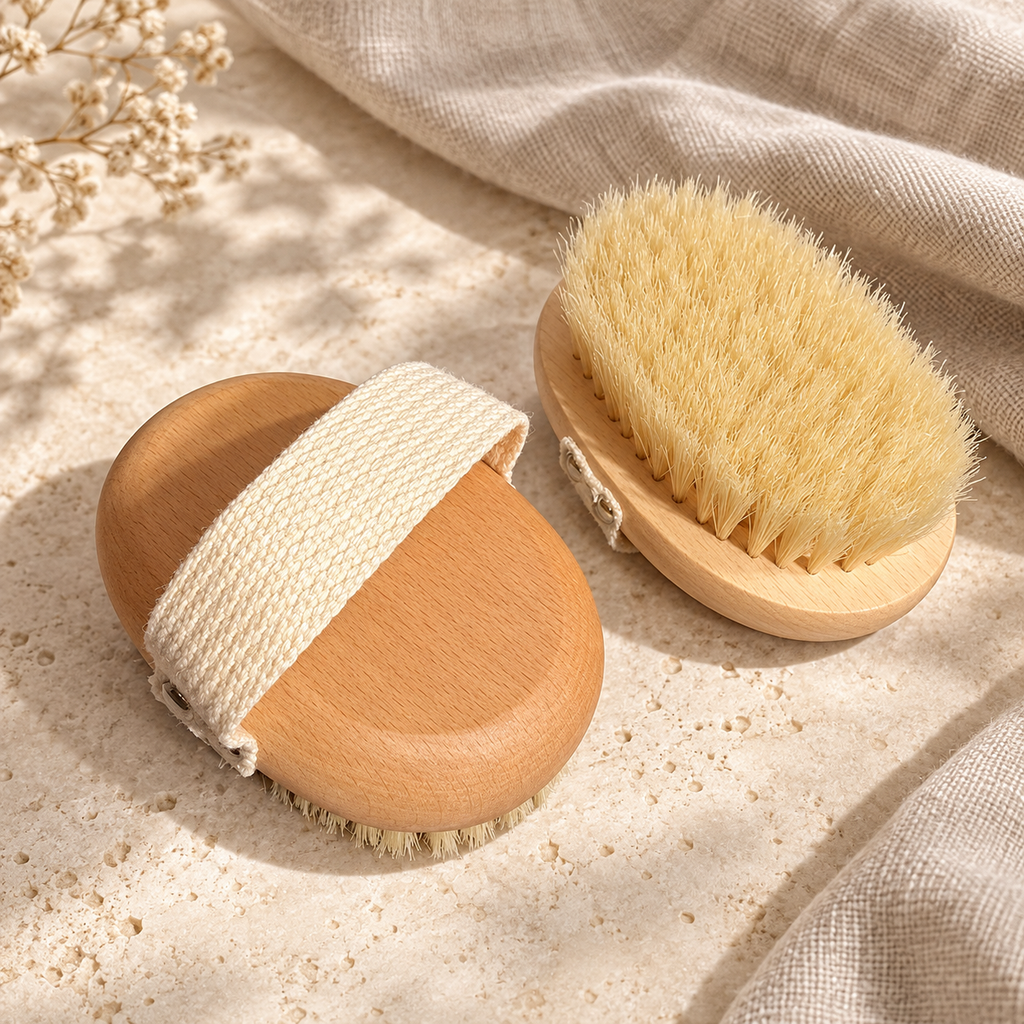 Natural Wood Body Brush, Beech and Premium Boar Bristle 122