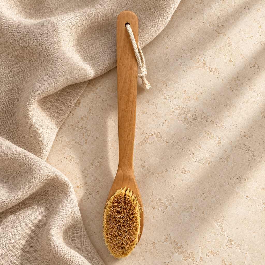 Natural Wood Body Brush, Beech and Sisal 1391