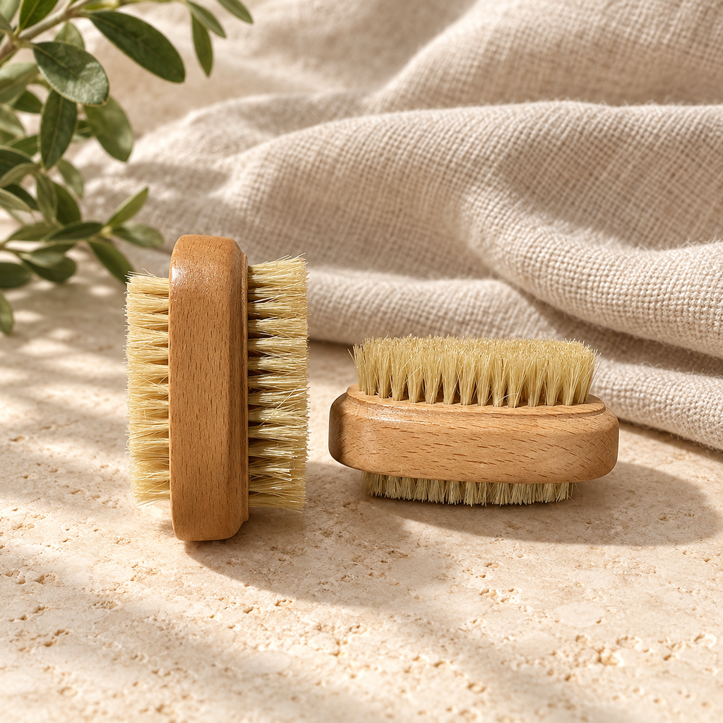 Natural Wood Nail Brush, Beech and Boar Bristle 096