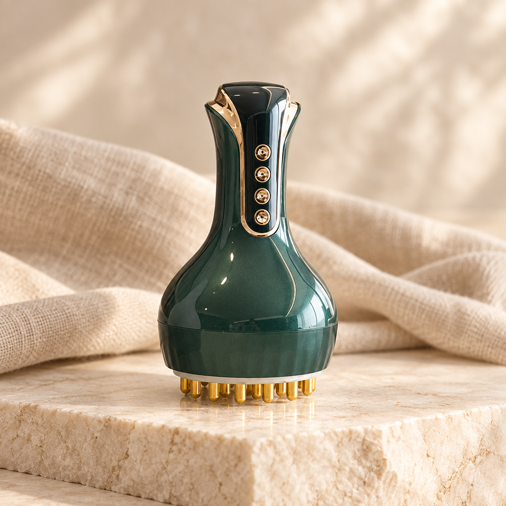 Warming Body Massage Brush in Forest Green