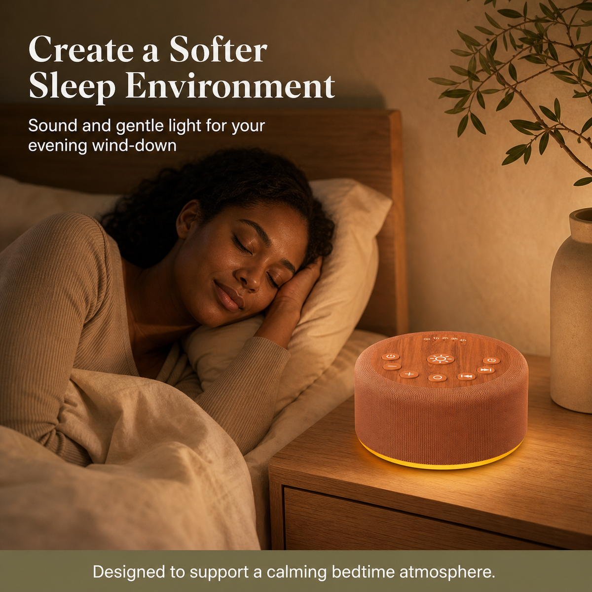Night Glow Sound Machine creating a softer sleep environment
